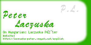 peter laczuska business card